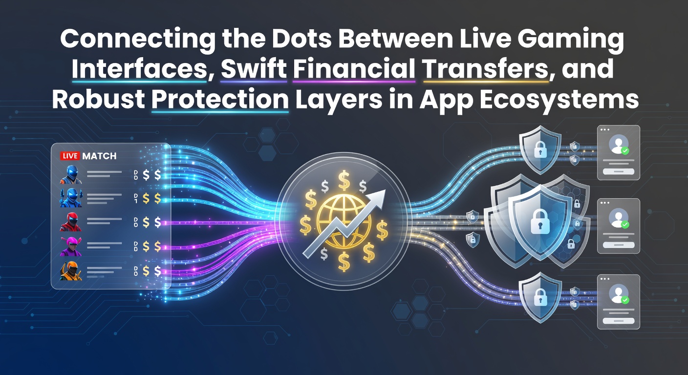 Darstellung vernetzter Live-Gaming-Schnittstellen mit schnellen Finanztransfers in mobilen App-Ökosystemen