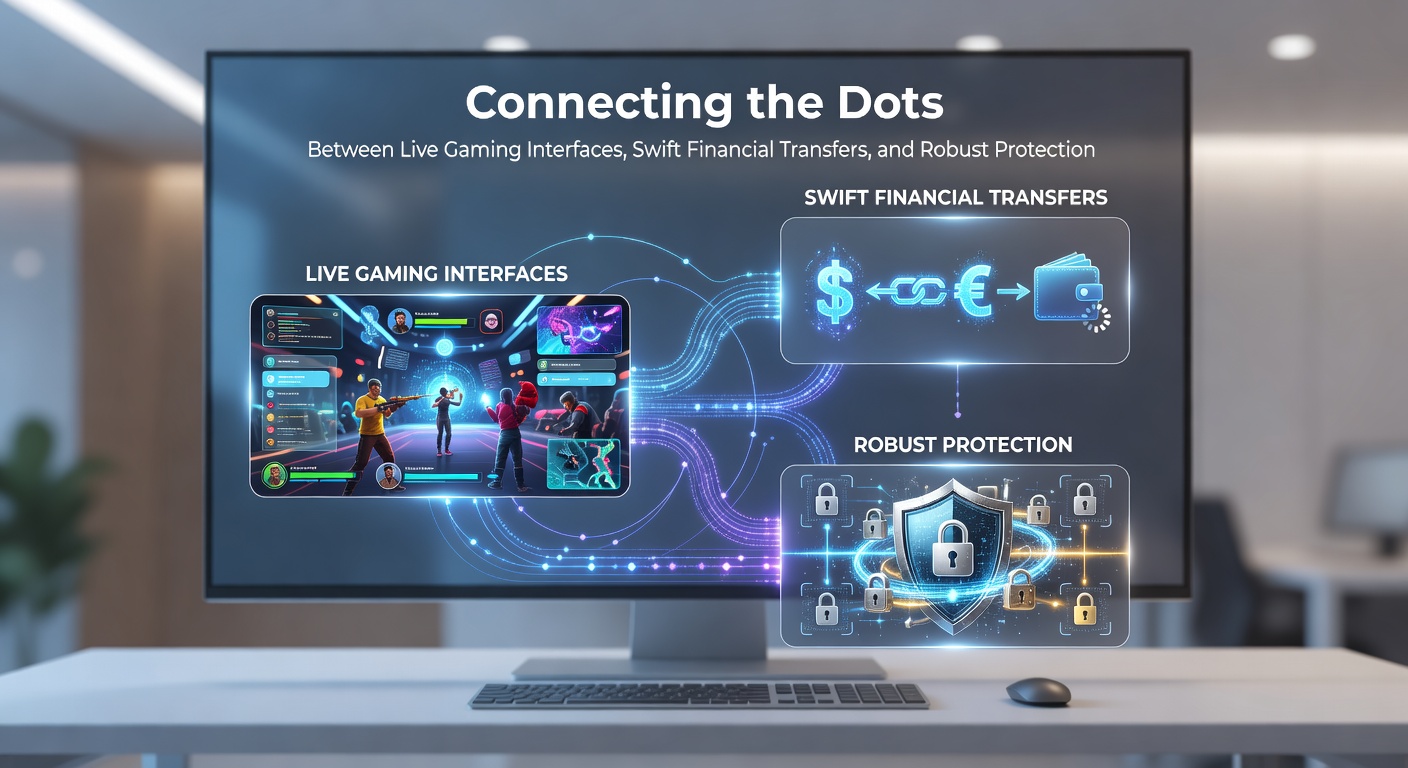 Illustration von Schutzschichten und Finanztransfers in vernetzten mobilen Gaming-Anwendungen