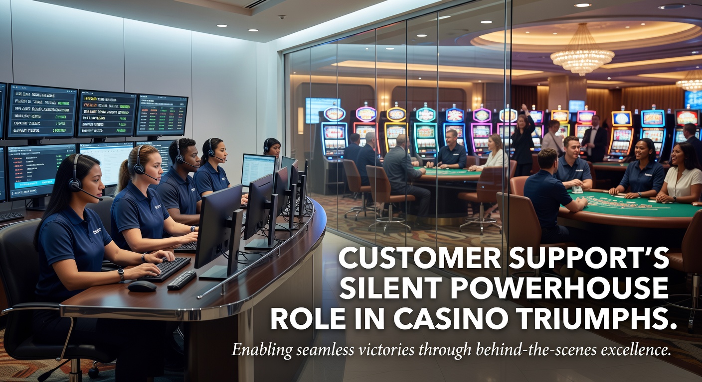 Ein Team von Kundensupport-Mitarbeitern in einem modernen Callcenter, das rund um die Uhr Casinos unterstützt, mit Bildschirmen voller Chat-Fenster und Headsets