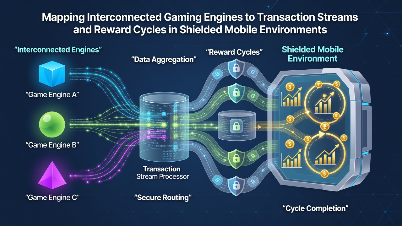 Visualisierung von Transaktionsströmen und Belohnungszyklen in abgesicherten mobilen Gaming-Systemen